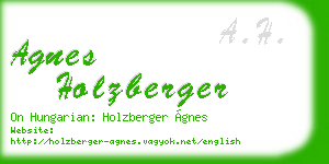 agnes holzberger business card